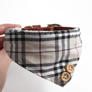 गर्म बिक्री कपास पालतू कॉलर सेट बीज़ ब्रिटिश शैली धनुष टाई प्लेड बन्टाना कॉलर छोटे कुत्तों और बिल्लियों के लिए पट्टा के साथ - Product Image 2