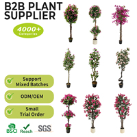 Plantes Artificielles en Gros - Bonsaï Bougainvillier Réaliste, Faux Arbre à Fleurs Vertes dans des Pots Élégants pour la Décoration Maison et Bureau