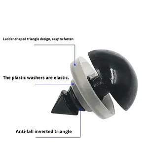 Occhi di sicurezza in plastica/resina neri da 6-12 mm per orsetti di <span class=keywords><strong>peluche</strong></span>, bambole e artigianato animale - Occhi a fagiolo neri con rondelle - Product Image 1