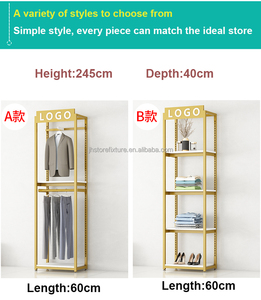 2022 nuovo arrivato espositore per vestiti staccabile Color oro lucido in acciaio inossidabile per negozio di <span class=keywords><strong>abbigliamento</strong></span> - Product Image 6
