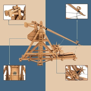 Cổ Điển 3d Câu Đố Bằng Gỗ Thời Trung Cổ Trebuchet Bằng Gỗ Handmade Lắp Ráp Ghép Hình Mảnh Ghép Đồ Chơi Kỹ Thuật Khoa Học - Product Image 5