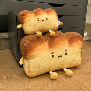 Coussin en peluche en forme de pain grillé imprimé, doux et réaliste, pour la décoration de la maison, de la salle ou du café - Product Image 6