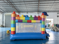 Château gonflable à thème Lego avec toboggan, château gonflable pour enfants pour location de fête