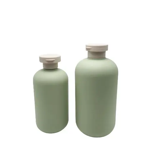 Soft Touch 500Ml Groene Kleur Hdpe Plastic Shampoo Flessen Met Flip Schroefdop Voor Shampoo Gel