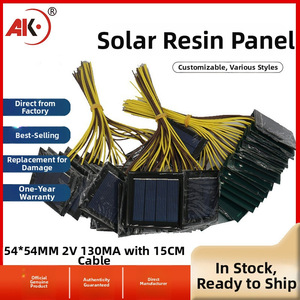 แผงโซลาร์เซลล์ขนาดเล็ก 54x54 มม. 2V โพลีคริสตัลไลน์ซิลิคอน แผ่นโฟโตโวลตาอิกแบบยืดหยุ่นเคลือบอีพ็อกซี่ สำหรับชาร์จแบตเตอรี่ - Product Image 3