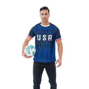 批发美国男式足球衫定制个人姓名和号码100% 涤纶数码印花休闲衬衫足球衫成人 - Product Image 4