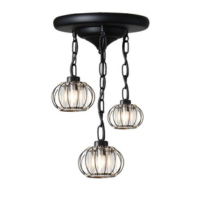 Lámpara colgante de cristal de arte del hierro de tres cabezas de estilo americano para sala de estar de CA, cafetería y tienda de ropa para mostrador de Bar - Product Image 1