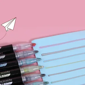 Marcadores de Tinta Permanente Metálicos Brillantes Mágicos en Oferta, 12 Colores, Rotuladores para Contornos de Tela para Manualidades - Product Image 5