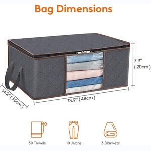 Foldable Closet Organizer <strong>Storage</strong> Bag with Clear Window Sturdy Fabric Reinforced Handles for Wardrobe <strong>Storage</strong> of <strong>Coats</strong> Sweaters - Product Image 6
