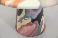 Mesa de centro redonda personalizada de diseño creativo, diseño adornado pintado a mano para sala de estar, fácil montaje, muebles para el hogar