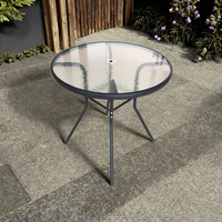 Table basse ronde en verre trempé de haute qualité pour les loisirs en plein air