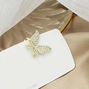 Aug jewelry Single full of diamond butterfly ear clip earrings new simple and versatile earrings alloy ear bone clip