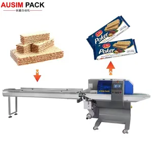 automatic horizontal candy packaging lollipop pillow chocolate bar packaging machine