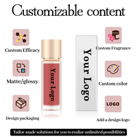 Brillo Labial Mate de Alta Cobertura, Larga Duración, Antiadherente, Resistente al Agua, a Prueba de Manchas, Textura Suave, Maquillaje Labial Diario