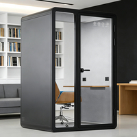 Cabine de bureau insonorisée modulaire à structure en acier, cabine silencieuse haute densité, design moderne, poste de travail privé pour école, maison ou bureau