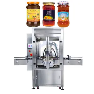 Automatische Saft wasser flaschen füll maschine Sauce Glasflasche Dosen füll maschine mit 2 Köpfen