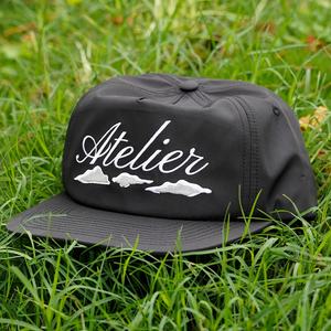 Casquettes Snapback en nylon personnalisées non structurées 5 panneaux Bleu marine Broderie de logo en corde - Product Image 2