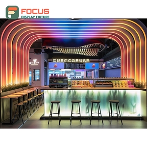 Vitrina de Café Personalizada con Frente de Vidrio Templado, Área de Exhibición de Botellas de Sirope, Vitrina Comercial para Cafetería - Product Image 4