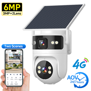 6MP Dual Lens 4G Solar PTZ Security Camera Two <strong>Scenes</strong> View AOV 24/7 Recording CCTV Camera Color Night Vision AI Human <strong>Detection</strong> - Product Image 1