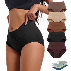 Fabriekslevering <span class=keywords><strong>3</strong></span>-laags lekvrije menstruatieonderbroek hoge taille dames menstruatieondergoed ademend lichte bloeding menstruatie slipjes - Product Image 1