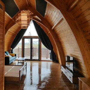 Maison flottante en bois, design rustique, imperméable, hôtel, équipements de loisirs, forme irrégulière, maison préfabriquée - Product Image 4