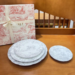 Nuevo Juego de Platos y Vajilla de Porcelana Fina de Lujo, Serie Jungle Gris Europeo - Product Image 2