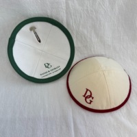 Kippa de mariage en lin ivoire avec broderie personnalisée et doublure imprimée – Cadeau Judaica pour le marié, les témoins et le Bar Mitzvah