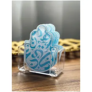 แฟชั่นใหม่สร้างสรรค์ที่มีสีสันถ้วยอะคริลิค Coaster ดื่ม Coaster สําหรับโต๊ะ Hamsa Coasters