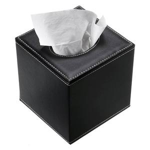 custom square napkin holder pumping paper case dispenser tissue black leather box