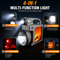 Lanterne de camping à flamme simulée W5160A, projecteur solaire LED, charge rapide Type-C, sortie USB rechargeable, 1700 lumens, 6000 mAh