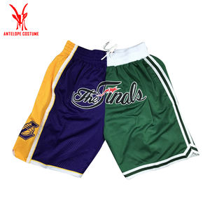 Logo personalizzato retrò per pantaloncini da basket per <span class=keywords><strong>uomo</strong></span> vecchia scuola Vintage poliestere bianco tasche in rete solo Don sudore - Product Image 5