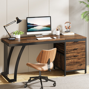 <span class=keywords><strong>Escritorio</strong></span> de computadora de 59 pulgadas con 3 cajones, estación de trabajo de mesa de escritura de estudio con almacenamiento de archivos, escritorios de oficina en casa con <span class=keywords><strong>escritorio</strong></span> grande - Product Image 1
