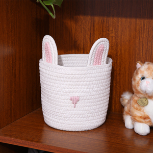 Cotton Rope Laundry Basket Woven Storage <strong>Small</strong> Cotton <strong>Hamper</strong> - Product Image 3