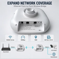 Puente Digital 5G de Emparejamiento Rápido, 900M, Ethernet Gigabit Dual, 48V PoE, 12V DC, IP65, para Transmisión CCTV de Larga Distancia