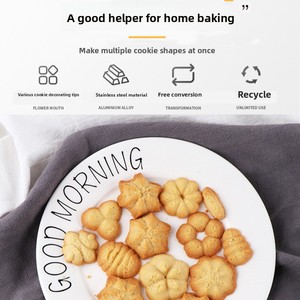 Outils de pâtisserie Yabei, moule à biscuits multifonctionnel en ABS, <span class=keywords><strong>pistolet</strong></span> à pâtisserie, presse à biscuits, <span class=keywords><strong>pistolet</strong></span> à décorer <span class=keywords><strong>avec</strong></span> des embouts, emballage en boîte - Product Image 2
