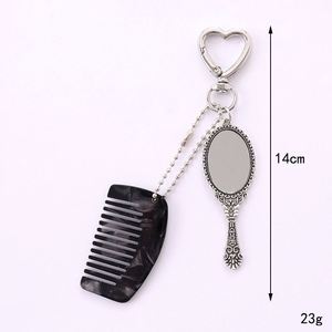 2-in-1 Mini Mirror and Comb <b>Compact</b> Car Bag Purse Pendant Charm Phone Keychain Accessory & <b>Makeup</b> Tool - Product Image 6