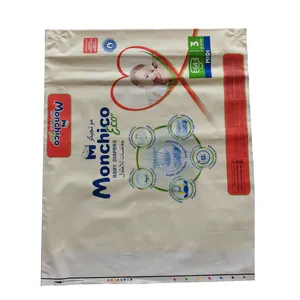 Customized Personalize Bottom Gusset Plastic PE Pack Bag Of Sanitary Female Diaper Pad