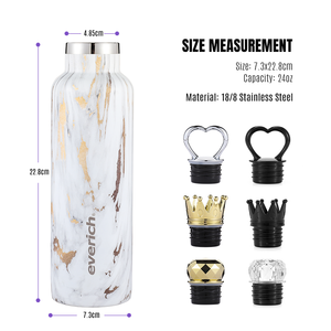 Botella de Agua Aislada de Doble Pared de Acero Inoxidable de 24 oz con Tapa Corona y Pajita, Libre de BPA, Ideal para Regalos Empresariales - Product Image 4