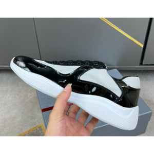 รองเท้าผ้าใบสีดำและน้ำเงินสำหรับฤดูร้อนรองเท้าใส่เดินลำลองสำหรับผู้ชายและผู้หญิงพร้อมกล่องตาข่ายไนลอนหนังดีไซน์ด้านบนทำจากไนลอน - Product Image 3