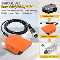 Adaptateur de moulinet de pêche pour batterie Li-ion Dewalt 20V 60V, convertisseur en chargeur pour Daiwa 1000 750 Seaborg 500MJ 400 300MJ Leobritz