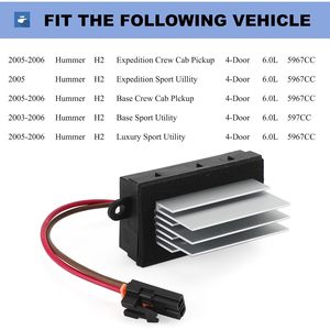 Résistance du moteur de soufflerie PANNUOSCS 3GSH-19E624-CA pour Hummer H2 2003-2007, moteur 6.0L, pièce de rechange 12V - Product Image 5