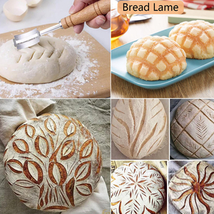 Banneton Bread Proofing Basket Kit Sourdough Bread Baking Supplies with Dough Whisk Linen <b>Liner</b> Dough Scraper Bread Lame - Product Image 4