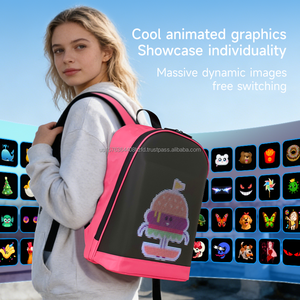 Mochila LED P3.5 a todo color con pantalla de texto gráfico dinámico editable, mochila impermeable para estudiantes con doble correa para el hombro. - Product Image 2