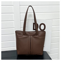 Sac à main grande capacité pour femme, nouvelle collection été 2026, sac à bandoulière tendance rétro, sac fourre-tout couleur unie