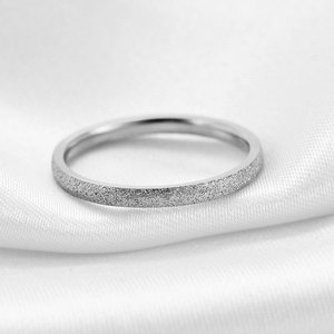 <b>Couple</b> <b>Rings</b> 2Mm Brushed Stainless Steel Gold Rose Gold Unisex Gift Jewelry - Product Image 3