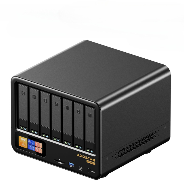 WTR MAX AMD R7 PRO 8845HS 11 Bays Mini PC With Screen DDR5 SSD*5 6*SATA bays SFP+ 10G*2 OCulink NAS Mass Storage DIY PC