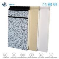 Panneau métallique sculpté avec âme en mousse PU, écologique, durable, ignifuge, imperméable, pour murs de maisons préfabriquées industrielles