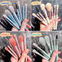 Lot de 8 mini-ensemble en cuir souple personnalisé de haute qualité Ensemble de pinceaux de maquillage professionnel en gros Ensemble de pinceaux de maquillage unique