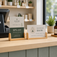Support de menu de table en bois et acrylique personnalisé en forme de U, cadre photo en bois de hêtre et noyer pour restaurant et hôtel