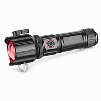 Marteau de sécurité rechargeable en alliage d'aluminium étanche IP67, lampe torche LED d'urgence pour véhicule, extérieur, avec chargement USB